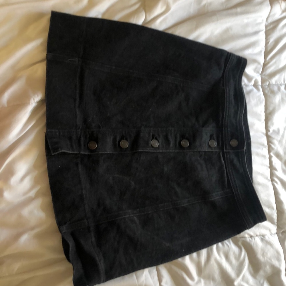 Black denim skirt